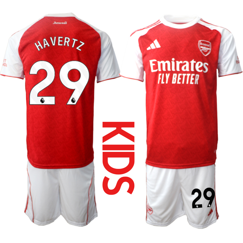Youth 2025-2026 Club Arsenal home red #29 Soccer Jersey 01